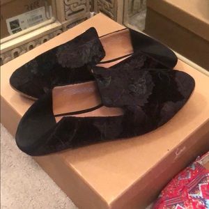 Velvet slip on loafers